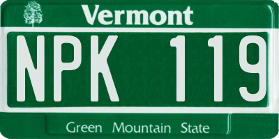 VT license plate NPK119