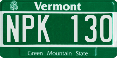 VT license plate NPK130