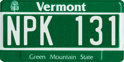 VT license plate NPK131