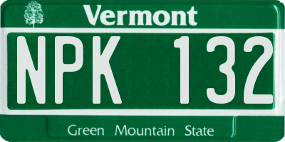 VT license plate NPK132