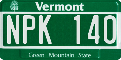 VT license plate NPK140