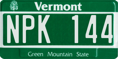 VT license plate NPK144