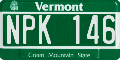 VT license plate NPK146