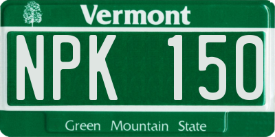 VT license plate NPK150