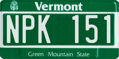 VT license plate NPK151