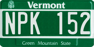 VT license plate NPK152