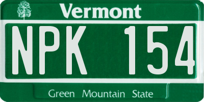 VT license plate NPK154
