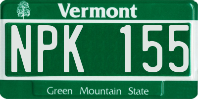 VT license plate NPK155