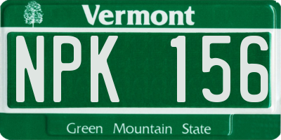 VT license plate NPK156