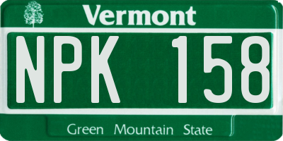 VT license plate NPK158