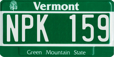 VT license plate NPK159