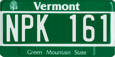 VT license plate NPK161
