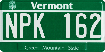 VT license plate NPK162