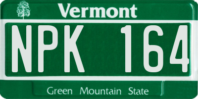 VT license plate NPK164