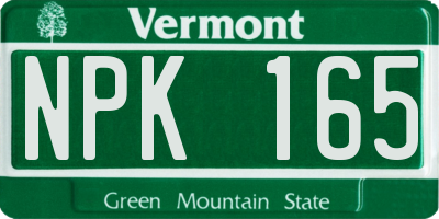 VT license plate NPK165