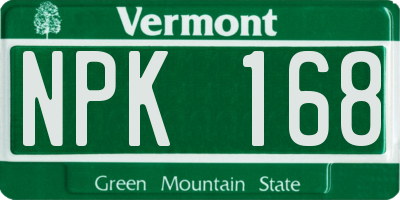 VT license plate NPK168