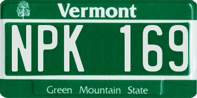 VT license plate NPK169