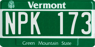 VT license plate NPK173