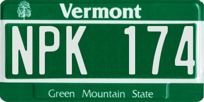 VT license plate NPK174
