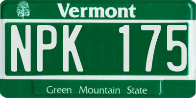 VT license plate NPK175