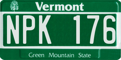 VT license plate NPK176