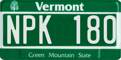 VT license plate NPK180