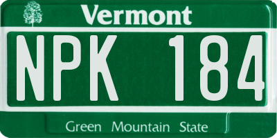VT license plate NPK184