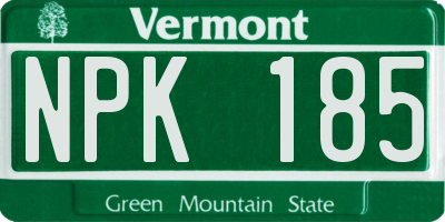 VT license plate NPK185