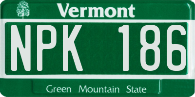 VT license plate NPK186
