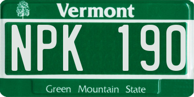 VT license plate NPK190