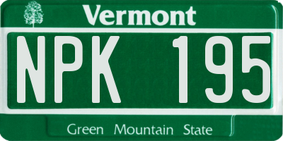 VT license plate NPK195