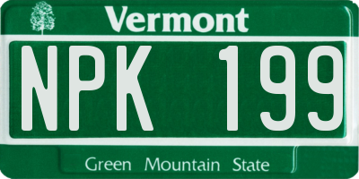 VT license plate NPK199