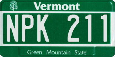 VT license plate NPK211