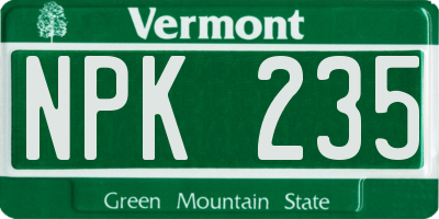 VT license plate NPK235