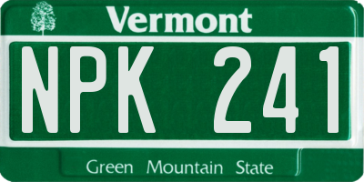 VT license plate NPK241