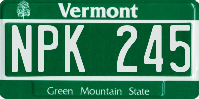 VT license plate NPK245