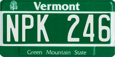 VT license plate NPK246