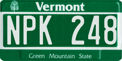 VT license plate NPK248