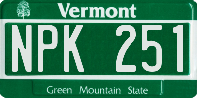 VT license plate NPK251
