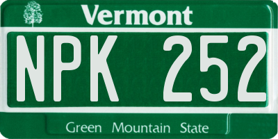 VT license plate NPK252
