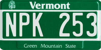 VT license plate NPK253