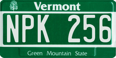 VT license plate NPK256