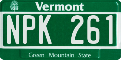 VT license plate NPK261