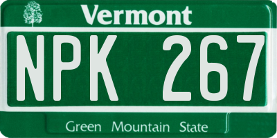 VT license plate NPK267
