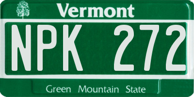 VT license plate NPK272