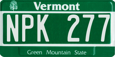 VT license plate NPK277