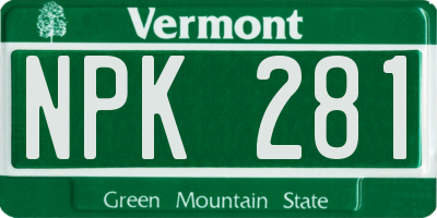 VT license plate NPK281