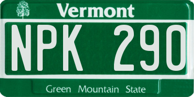 VT license plate NPK290