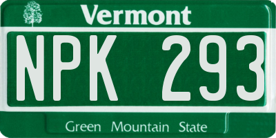 VT license plate NPK293