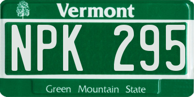 VT license plate NPK295